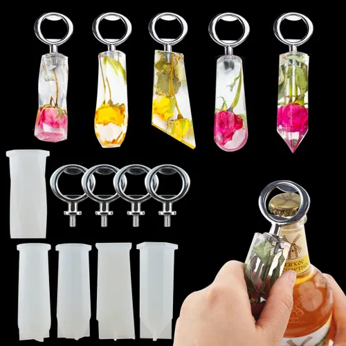 Miniatura 8 de Kit de 5 piezas de insertos para abridor de botellas, accesorios de acero inoxidable, abridor de botellas en blanco, herrajes metálicos