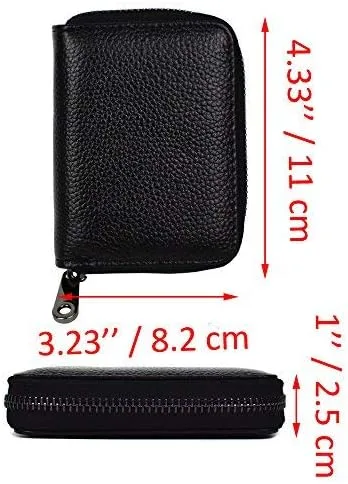 Miniatura 4 de Lacheln Portatarjetas para mujeres y hombres, carteras pequeñas RFID, estuche para tarjetas de crédito, organizadores de dinero, Negro, 20 ranuras