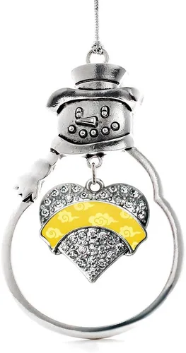 Miniatura 101 de Adorno de plata inspirada, diseño de muñeco de nieve con circonitas cúbicas
