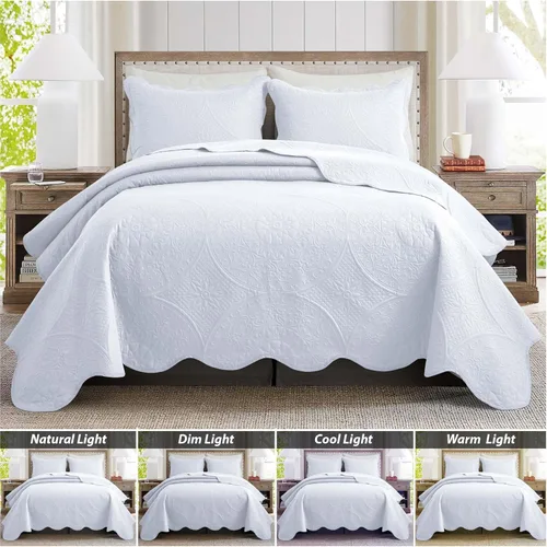 Miniatura 324 de MOONLIGHT20015 Edredón tamaño King (106 x 96 pulgadas) con 2 fundas de almohada (20 x 36 + 2 pulgadas) para todas las estaciones, juego de cama Azul