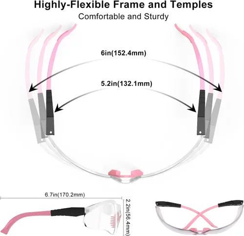 Miniatura 3 de xaegistac Gafas de tiro antivaho, protección ocular para el campo de tiro, lentes de seguridad ajustables con estuche rígido con cremallera Lente
