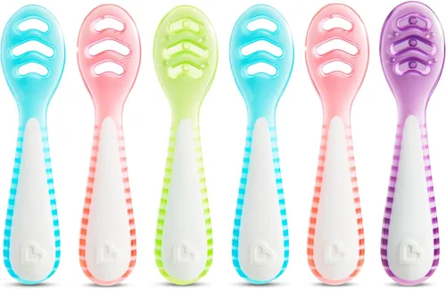 Miniatura 8 de Munchkin® Gentle Dip™ Cucharas para bebé de Munchkin® para autoalimentación y destete guiado por el bebé, paquete de 3, azul/verde