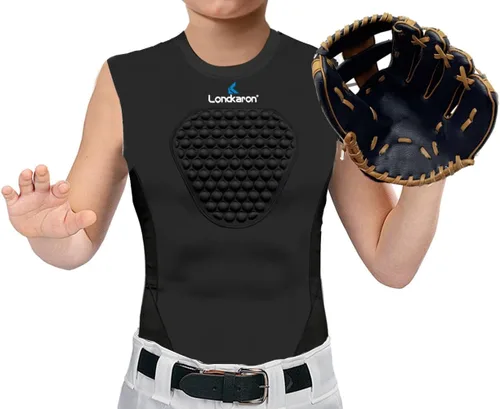 Miniatura 4 de Youth Elite - Camiseta deportiva con protector de pecho, acolchado en el pecho para béisbol, fútbol y sóftbol