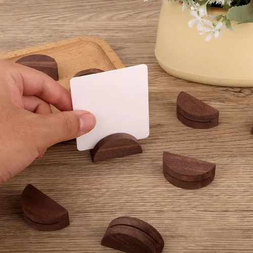 Miniatura 6 de Tinoaly 30 soportes de madera para números de mesa, soportes de madera semicircular para bodas, restaurantes, banquetes, fiestas de cumpleaños