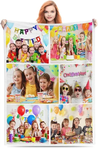 Miniatura 16 de Manta personalizada con texto, fotos, manta personalizada para cumpleaños de adultos y niños, boda, Navidad, Halloween, Día del Padre, Día