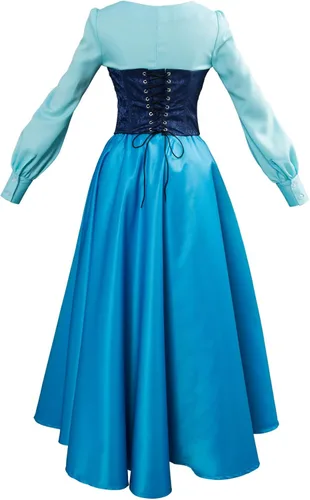 Miniatura 3 de SIDNOR Women Girls Ariel Cosplay Dresses Costume Princess Party Outfit Ball Gown Uniform Blue