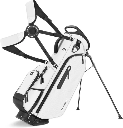 Miniatura 10 de Findway Bolsa de golf de 5 vías, bolsas de golf ligeras para hombres y mujeres con divisores de longitud completa, múltiples bolsillos acolchados