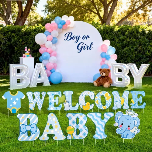 Miniatura 2 de Letrero de jardín con estacas para baby shower, de 12 pulgadas, con diseño de «It's A Boy» para jardín, revelación de género, decoración al aire