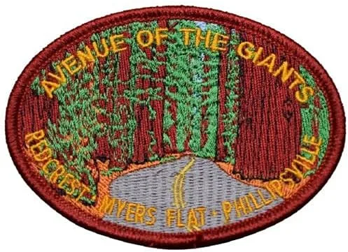 Avenue of The Giants - Parche de aplicación para planchar – Humboldt, California Redwood Trees de 3.5 pulgadas – para sombreros, camisas, zapatos,