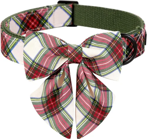 Miniatura 40 de ARING PET Collar de perro con corbatín, collares de terciopelo para perros con corbatín extraíble, collar de lazo ajustable para perros hembras
