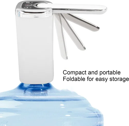 Miniatura 4 de SIXRUN Dispensador de agua eléctrico plegable de 5 galones, dispensador de agua eléctrico recargable con cable de carga de manguera suave de silicona