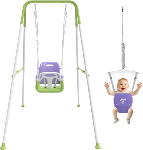 Miniatura 9 de Juego de columpios 2 en 1 para niños pequeños y jersey para bebé, jersey plegable para bebé con almohadón suave, uso plegable