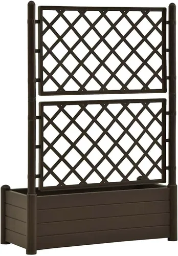 Miniatura 7 de vidaXL Cama elevada para jardín con enrejado, cama elevada para flores y plantas, maceta con orificio de drenaje, uso en exteriores e interiores