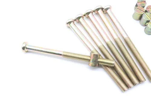 Miniatura 5 de Juego de tornillos para cuna M8 x 3.543 in – 8 pernos de barril de muebles chapados en zinc para futones