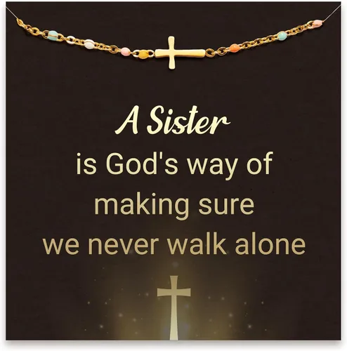 STORYJEWELLERY Regalos religiosos y cristianos para mujeres, brazaletes con cruz, para bautismo, confirmación y Pascua, regalos para dar aliento a