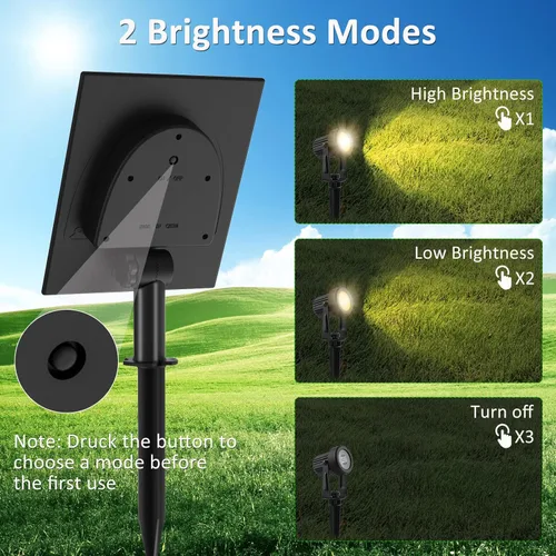 Miniatura 3 de T-SUNUS - Foco solar para jardín al aire libre, 4 en 1, luces solares IP65, impermeable, cable de 9.8 pies, panel solar separado de 5 W, Amarillo
