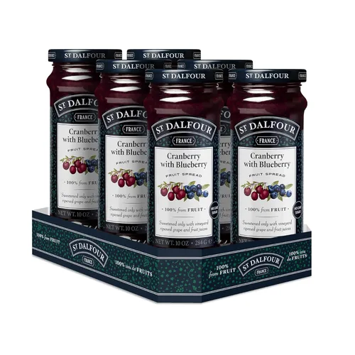 Miniatura 10 de St. Dalfour Untable de frutas de arándanos, 10 onzas, 100% de frutas, sin ingredientes artificiales, sin OMG, sin azúcar de caña, todo natural