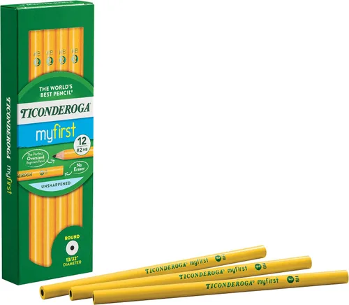 Miniatura 4 de Ticonderoga Lápices de madera para principiantes, 2 HB suaves, amarillo, 12 unidades (X13080)