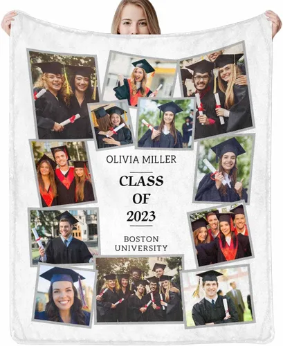 Miniatura 20 de Manta de sofá de graduación personalizada con imagen, manta personalizada para graduados para clase de 2023, personalizable con cualquier palabra