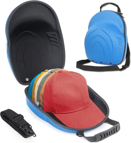 Miniatura 9 de Glamgen Funda rígida de viaje para gorras, funda para gorras de béisbol, bolsa de almacenamiento para 6 sombreros, organizador de sombreros con Caso