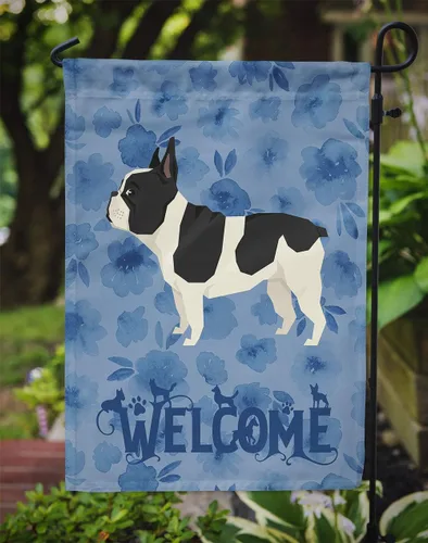 Miniatura 3 de Caroline's Treasures CK6243GF Bandera de bienvenida de bulldog francés para buzón, bandera decorativa para patio exterior, obras de arte de patio