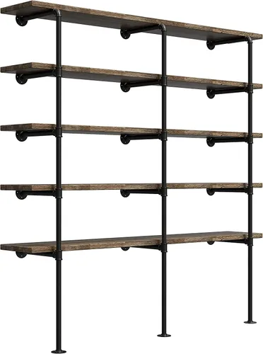 Miniatura 7 de Estante de tubo de hierro retro industrial para montaje en pared, estantería abierta de bricolaje, soporte colgado, estantes de cocina para mejoras