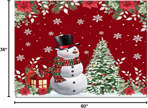 Miniatura 2 de Alfombra rectangular grande de 2.7 x 5 pies, para sala de estar, muñeco de nieve de Navidad, duradera, antideslizante, alfombra para dormitorio