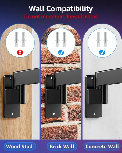 Miniatura 5 de MOUNTUP Soporte de pared para monitor para pantallas de 49, 45, 43, 40, 35, 32, 27 y 24 pulgadas, soporte de monitor de pared resistente, soporta