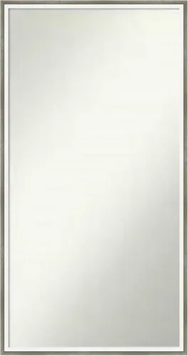Miniatura 180 de Amanti Art Espejo de baño plateado para sobre el fregadero, 33 x 45 pulgadas, espejo de tocador rectangular blanco plateado y plateado, marco