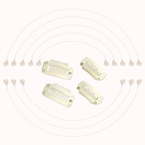 Miniatura 8 de GOO GOO Alambre elástico invisible para extensiones de cabello de alambre, color negro, 3 líneas de pesca ajustables, 7.3 pulgadas, 8 pulgadas y 10
