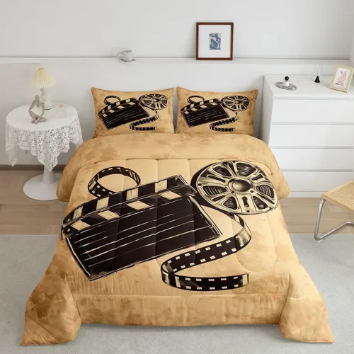 Miniatura 22 de Homewish Piano Music Comforter Set King Size,Musical Notes Bedding Set 3Pcs for Kids Girls Boys Teens Room Decor,Retro Graffiti Grey Gold Down Multi