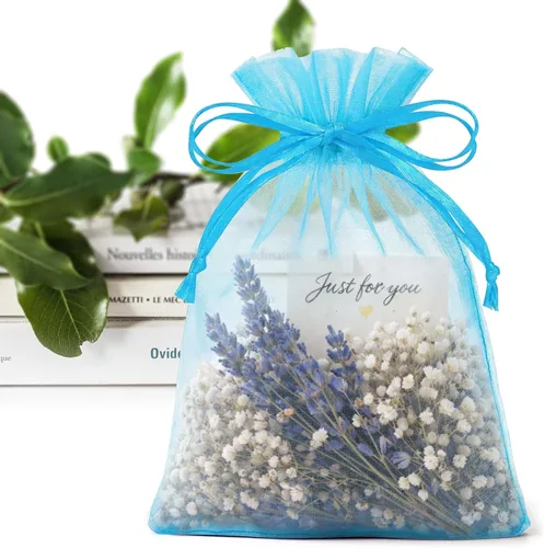 Miniatura 12 de ANZNKU Paquete de 50 bolsas de organza pequeñas de 4 x 6 pulgadas, bolsa de regalo, bolsa de malla transparente, bolsas de regalo blancas con Blanco