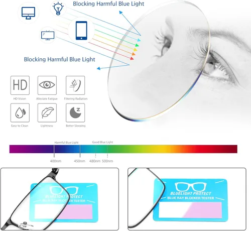 Miniatura 4 de NaNaKo 3 Pack Reading Glasses for Men, Lightweight Blue Light Blocking Metal Frame Mens Readers