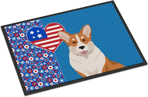 Miniatura 144 de Caroline's Treasures WDK5119JMAT Airedale Terrier USA - Tapete para interiores o exteriores, 24 x 36 pulgadas, tapete para puerta delantera
