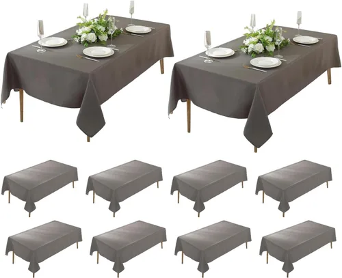 Miniatura 23 de Paquete de 5 Manteles Cuadrados 60 x 60 Pulgadas de Carbón, Mantel de Poliéster Lavable para Uso en Hogar, Fiesta, Boda o Restaurante.