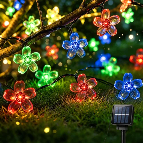 Miniatura 10 de ASFSKY Luces solares de libélula al aire libre 50 LED libélula luces impermeables blanco cálido