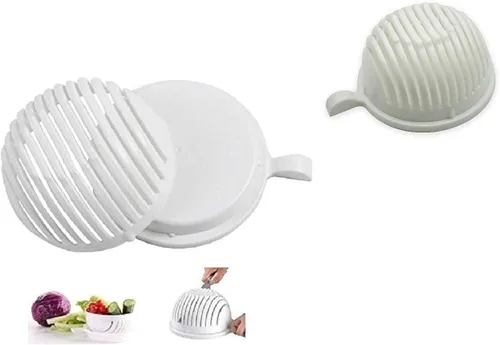 Miniatura 5 de Cortador de ensalada y picador en una picadora de frutas y verduras, corta verduras frescas y frutas en cuestión de segundos, sin BPA, para hacer