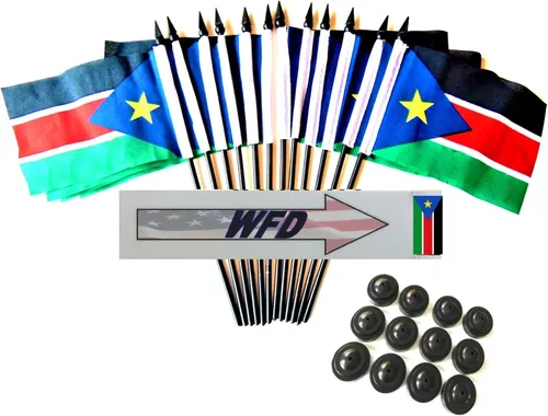 Miniatura 102 de Paquete de 12 banderas de escritorio de oficina en miniatura de poliéster Afganistán de 4 x 6 pulgadas y pequeñas banderas de mesa, 1 docena de mini