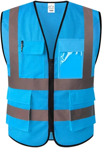 Miniatura 20 de XIAKE Chaleco de seguridad reflectante para hombres y mujeres, chaleco de alta visibilidad clase 2 con bolsillos, cumple con las normas ANSI Malla