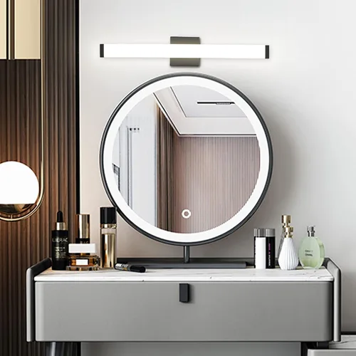 Miniatura 6 de Lámpara de tocador de baño de níquel cepillado, cuadrada, LED, 60 cm (24 pulgadas), 14 W, luz blanca natural, 4000 K, barra de luz para espejo