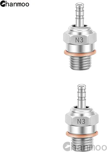Miniatura 7 de 2 piezas 70117H Hot Glow Plugs No.3 N3 N4#3 #4 Spark Nitro Engine Parts Reemplazan OS para Traxxas Losi HPI Redcat HSP Himoto RC Car Truck Buggy (N3)