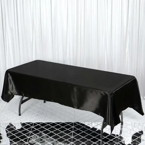 Miniatura 102 de Efavormart - Mantel rectangular de satén, 90 x 132 pulgadas, suave, oblongo, lavable, mantel decorativo de tela sedosa para bodas, fiestas, Plata