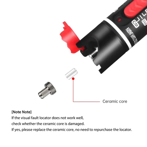 Miniatura 5 de 1 pieza Localizador Visual Profesional de Fallos en Fibra Óptica - Incluye 1 pieza Adaptadores FC/LC Monomodo 9/125μm para Mantenimiento de Cables
