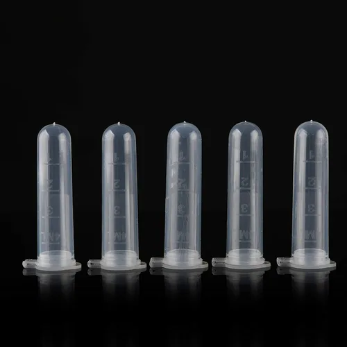 Miniatura 3 de 100 piezas de 0.1 fl oz de plástico frasco botella tubos para almacenamiento de muestras de contenedores líquidos