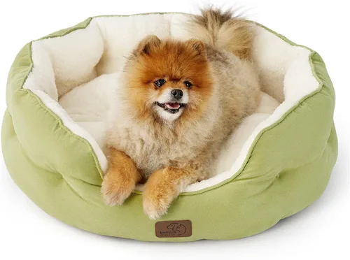 Miniatura 24 de Bedsure Camas refrescantes para perros pequeños, camas redondas para gatos de interior, cama lavable para cachorros y gatitos con parte inferior Azul