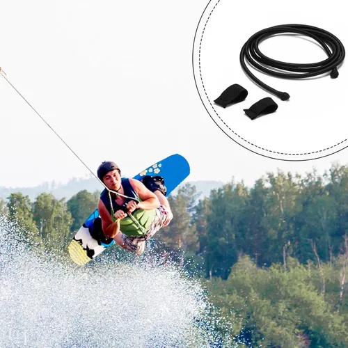 Miniatura 6 de Arrowbash 2 cuerdas elásticas de repuesto para wakeboard con lengüeta de tracción, cuerda elástica negra de choque, Wakeboard, piezas de estante