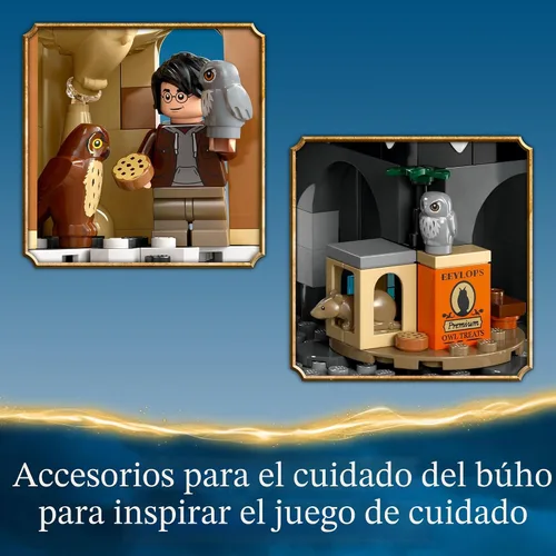 Miniatura 4 de LEGO Harry Potter Castillo de Hogwarts con leonera, juguete de fantasía del mundo mágico para niñas y niños, juego de construcción del castillo