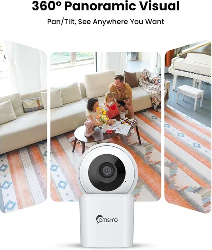 Miniatura 2 de Cámara de seguridad 3K para interiores, paquete de 2, cámara WiFi panorámica/inclinación de 360° para seguridad del hogar, cámara de 2.4/5GHz