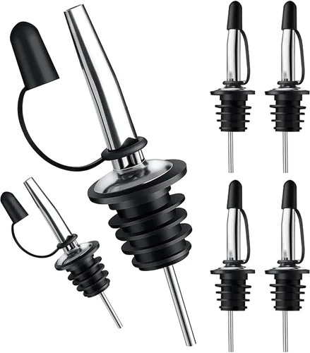 Miniatura 24 de Pafusen Paquete de 12 vertedores de botellas de licor, boquilla para verter licor para botellas de licor, boquilla dispensadora de aceite de oliva