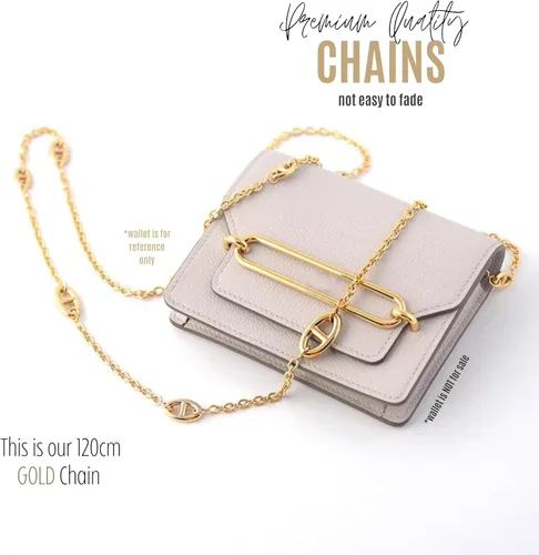Miniatura 5 de Roulis Slim Wallet Strap Insert Constance Conversion Kit with Gold Chain Roulis Slim Wallet Insert Wallet on Chain (Lime, 120cm Gold Chain)